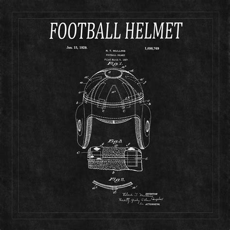 Football Helmet Patent 2 Photograph by Andrew Fare - Pixels