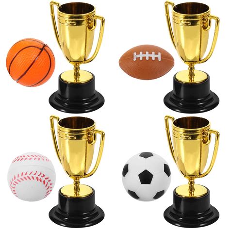 4pcs Sports Theme Trophy Decor Celebration Competition Trophy Winner ...