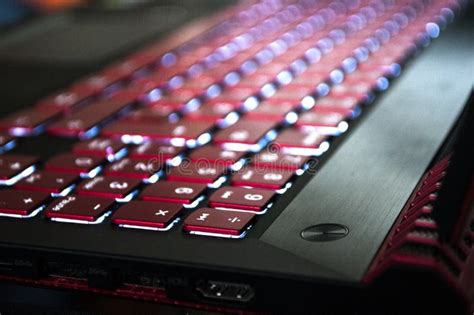 A red-black gaming laptop stock image. Image of computer - 119291509