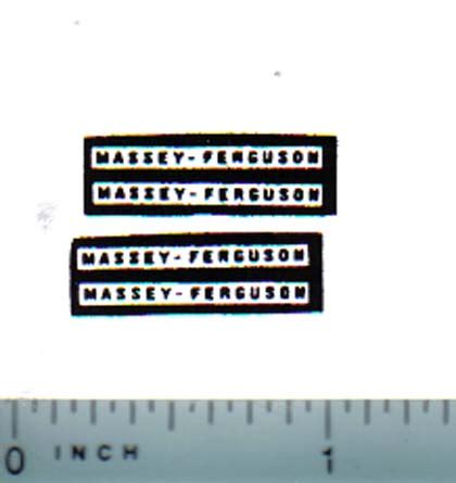 Decal Massey Ferguson Logo - Black on White 3/4in. - DM913 - Midwest Decals & Farm Toys