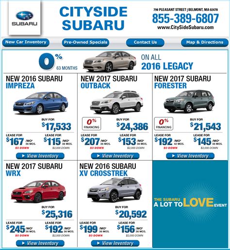 Boston.com: Cityside Subaru Belmont, MA Dealership Shop Online!