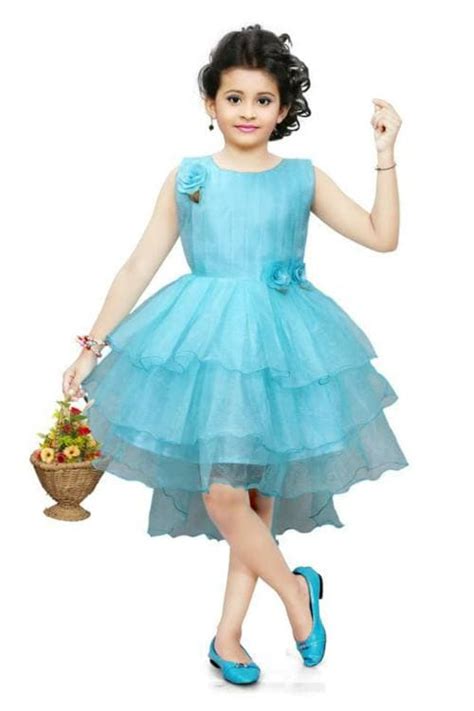 Buy Sagun Dresses Girls Light Blue A-Line Frock (7-8 Yrs)|Kids Wear|Girls Frock|Kids Party Wear ...