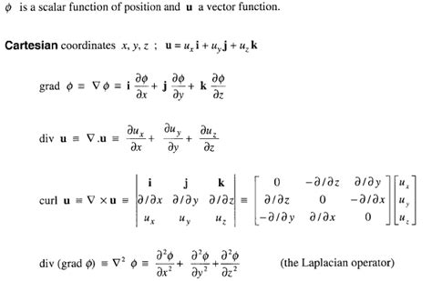 Vector Calculus Cartesian Coordinates