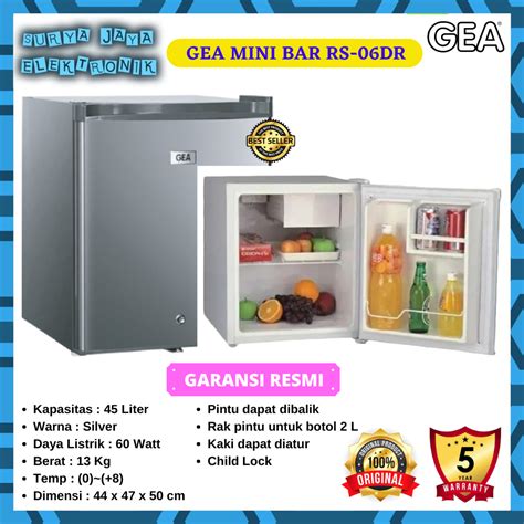 Jual GEA Mini Bar RS-06DR Kulkas Portable [Stainless Steel] di Seller Surya Jaya Elektronik ...