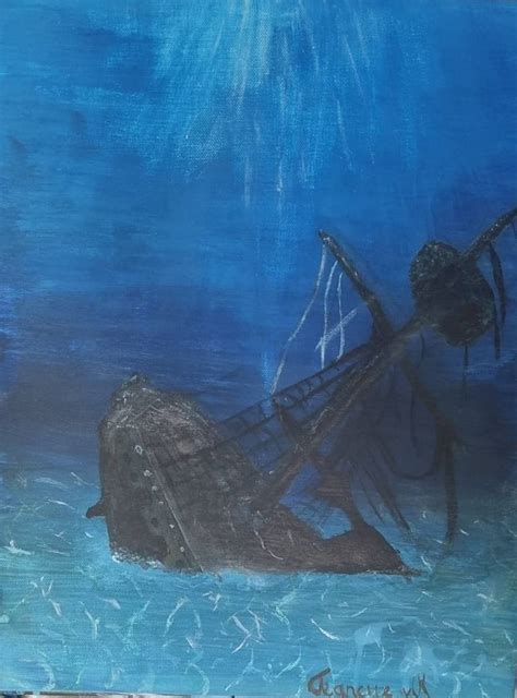 Underwater shipwreck Painting by Jeanette janse van Rensburg | Saatchi Art