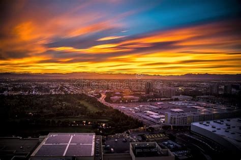 Early Morning Sunrise Over Valley of Fire and Las Vegas Editorial Image ...