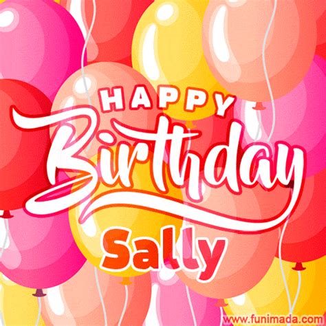 Happy Birthday Sally - Colorful Animated Floating Balloons Birthday ...