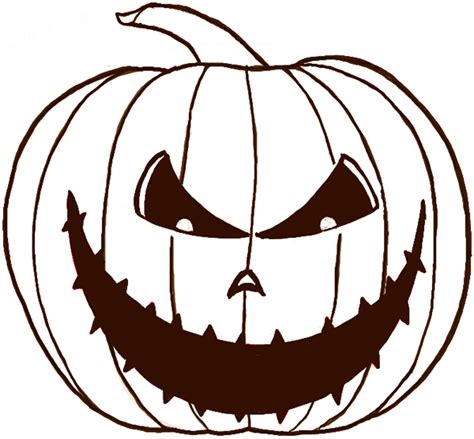 How to Draw a Scary Pumpkin Jack-O-Lantern in Easy Steps for Halloween – How to Draw Step by ...