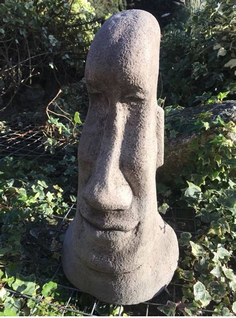 Stone Easter Island Head Statue Face MOAI/TIKI Style Garden | Etsy UK