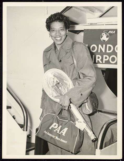 Photograph of Althea Gibson with travel gear | National Museum of African American History and ...