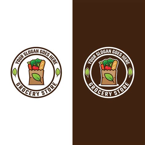 Grocery Paper Bag Emblem Stamp Label Badge Retro Logo Design Template 3541223 Vector Art at Vecteezy