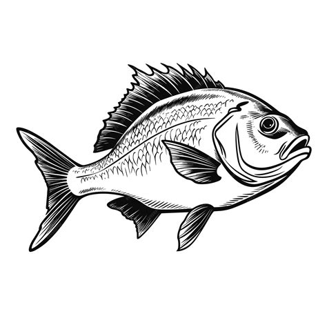 Premium Vector | Hand drawn sketch halibut fish illustration