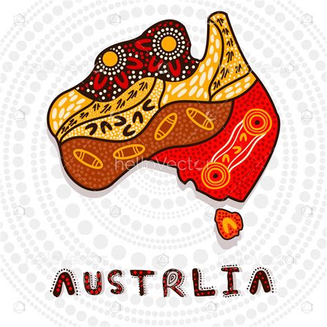 Map of Australia decorated with aboriginal art - Download Graphics ...