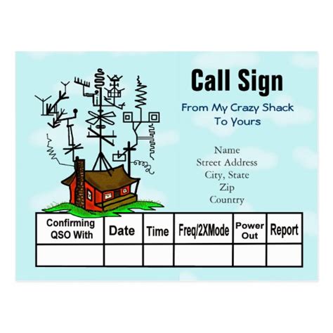 Crazy Antenna Ham Radio Shack QSL Cards | Zazzle