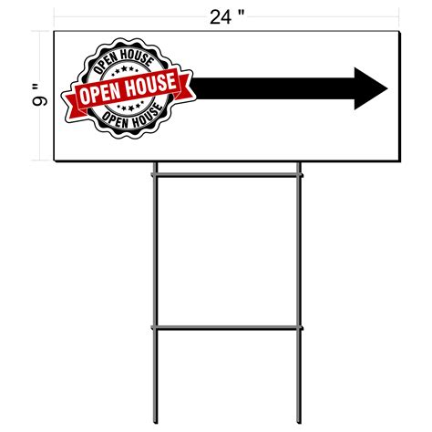 Open House Directional Sign with Stake – Buz White Sign & Design