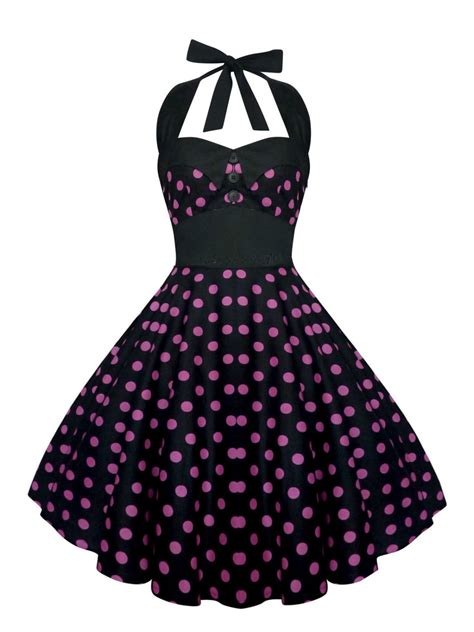 Polka Dot Dress Black Pink Dress Pin Up Dress Rockabilly Dress | Etsy