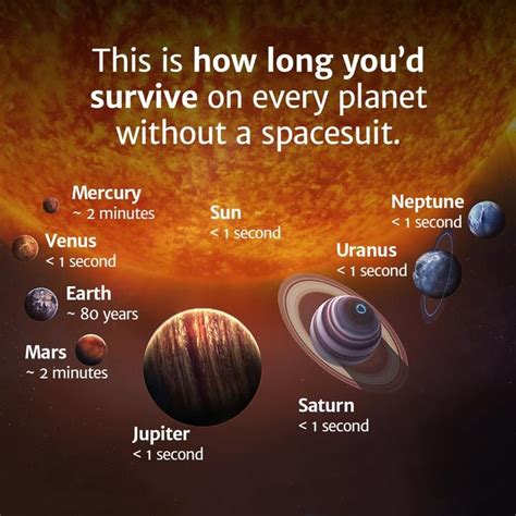 This Is How Long You'd Survive On Every Planet in the Solar System Astronomy Facts, Space And ...