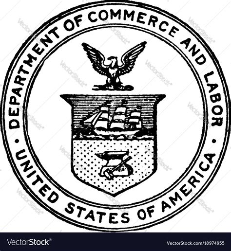 Seal department commerce and labor Royalty Free Vector Image