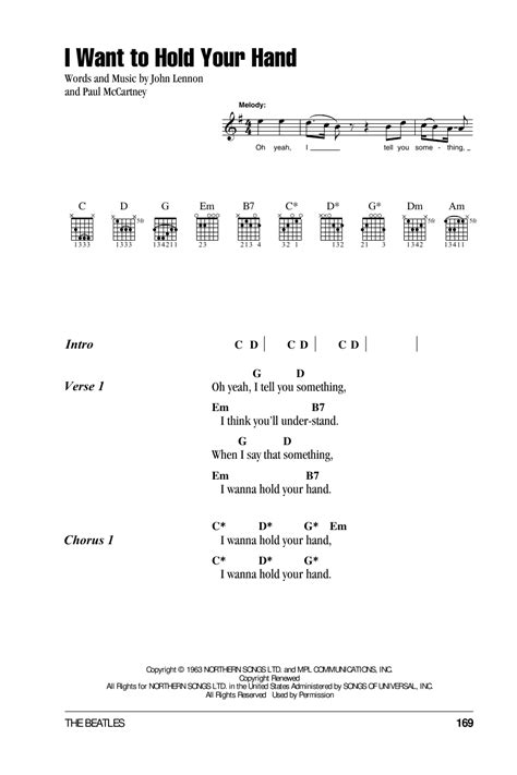 I Want To Hold Your Hand by The Beatles - Guitar Chords/Lyrics - Guitar ...