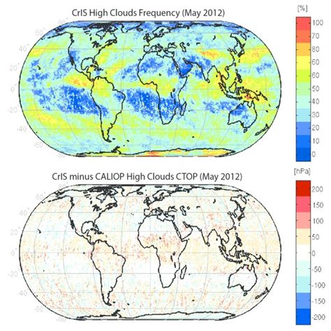 A month (May 2012) of DR cloud top pressure retrievals of high clouds... | Download Scientific ...