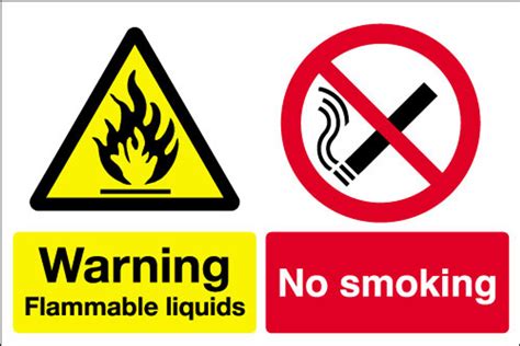 Warning Flammable liquids No smoking sign - Signs 2 Safety