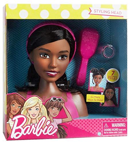 Barbie Styling Head Black Hair, 7 Pieces | BestPrincessToys.com