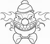 Scary Clown Face coloring Page  Download Print Or Color Online For Free sketch template