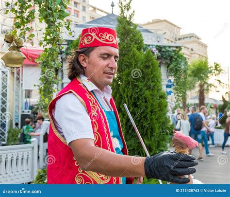 A Man in a Traditional Turkish Costume, Selling Ice Cream Editorial Stock Photo - Image of food ...