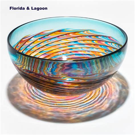 Glass Bowl Centerpieces 'Optic Rib Bowl' by Micheal Trimpol