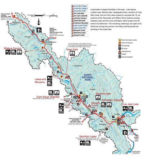 Banff National Park Map | National parks map, Canada road trip