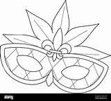 Mardi Gras Mask Isolated Coloring Page For Kids Stock Vector Image  sketch template