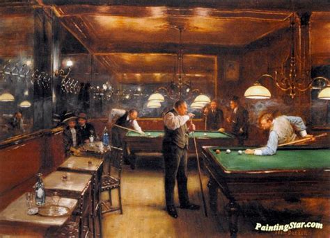 A Game Of Billiards Artwork By Jean Georges Beraud Oil Painting & Art Prints On Canvas For Sale ...