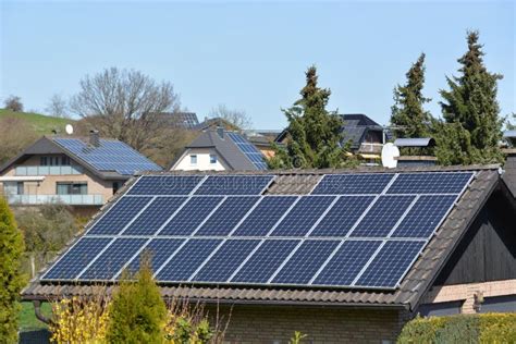 Solar Panels in German Town Stock Image - Image of house, equipment ...