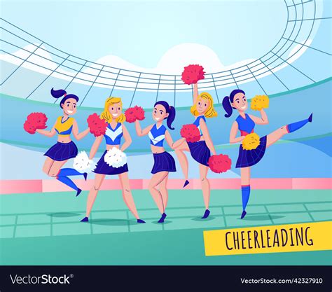 Fans cheering team colored composition Royalty Free Vector