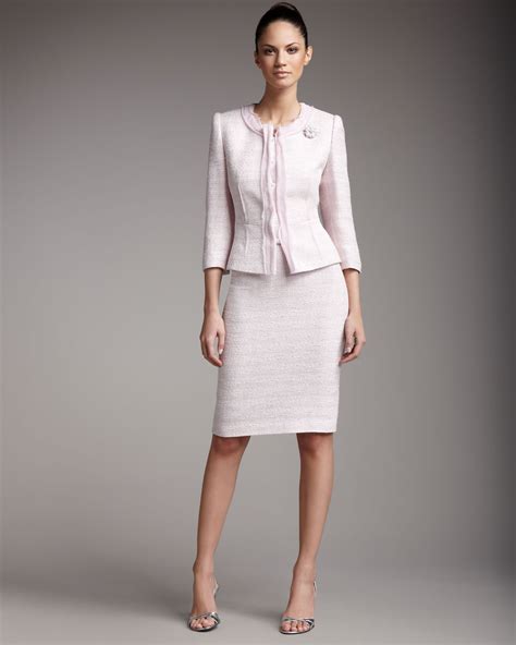 Lyst - Tahari Fitted Boucle Suit in Pink