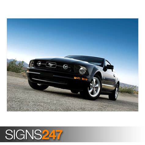 FORD MUSTANG BLACK (AB260) CAR POSTER - Photo Picture Poster Print Art ...