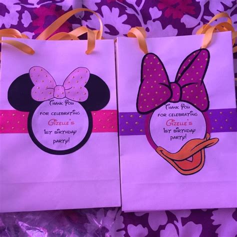 minnie birthday party bags. minnie and mickey birthday party | Etsy