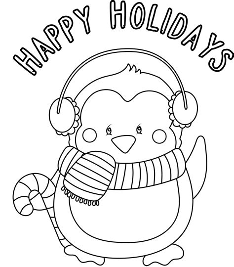 Happy-Holidays-Coloring-Page-2020-1 - Fun Crafts Kids