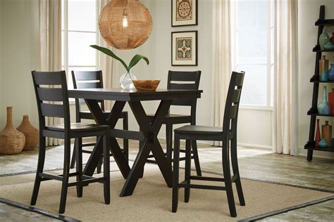 Costa Distressed Black 5 Piece Counter Height Dining Room Set from Standard Furniture | Coleman ...