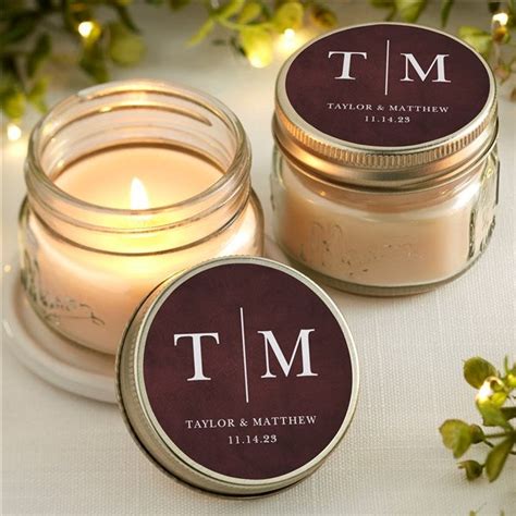 Personalized Mason Jar Candle Wedding Favors - Dark & Moody