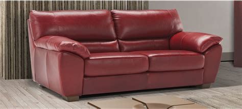 Peter Red Large Semi-Aniline Leather Sofa Bed With Wooden Legs Newtrend ...