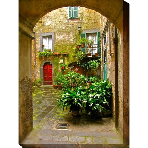 Outdoor Waterproof and Weatherproof Wall Canvas Art, ITALIAN COURTYARD ...