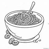 Colorful Spaghetti Bowl Coloring Page 28885 22810 sketch template