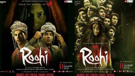 Roohi posters: Rajkummar Rao, Varun Sharma are terrified grooms haunted by a ghost bride Janhvi ...