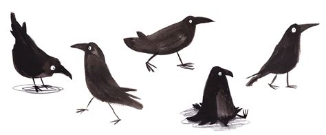 Crows! | Crows drawing, Animal illustration, Cute birds