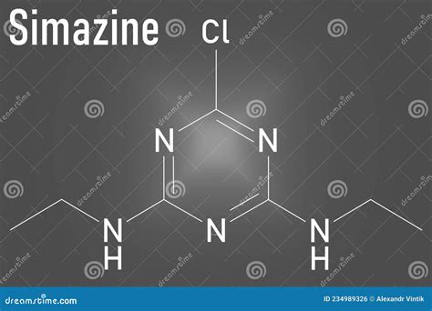 Simazine Herbicide Molecule. Skeletal Formula. Chemical Structure Vector Illustration ...