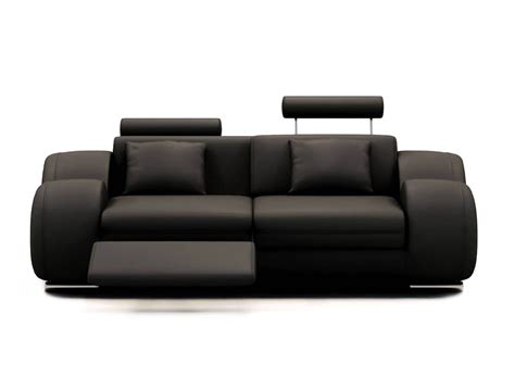 Canapé 2 places design relax OSLO en cuir noir - DIP