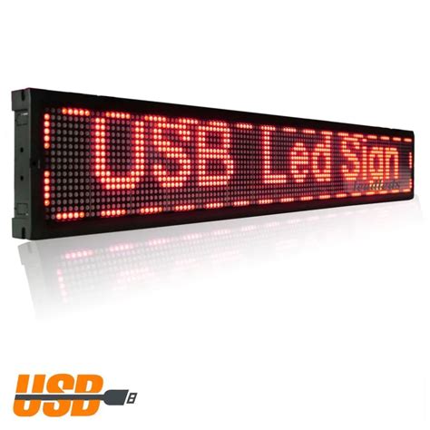 40 x 6.3 inches RED Programmable LED Moving Scrolling Message Display ...