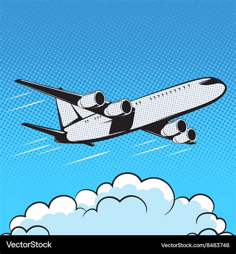 Aircraft retro style pop art air Royalty Free Vector Image