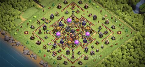 Trophy (Defense) Base TH10 with Link, Anti Air / Dragon, Hybrid - Clash ...